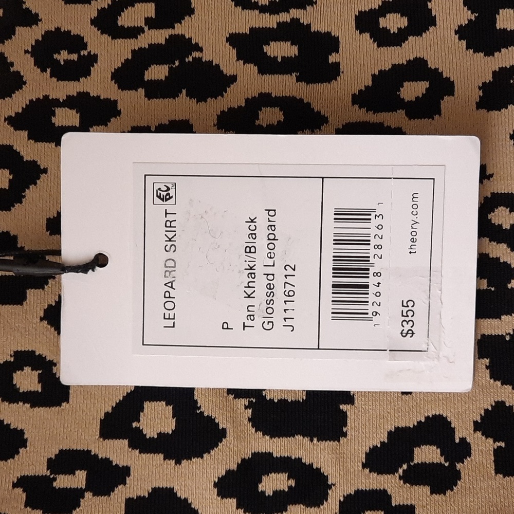 NWT, Theory Glossed Leopard Knit Skirt - Picture 10 of 15